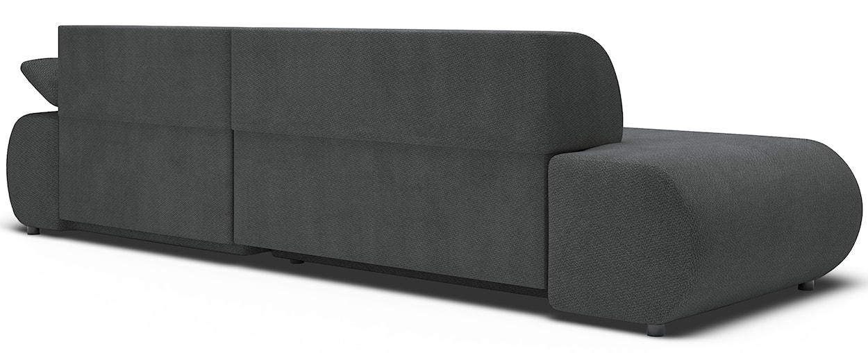 Narożnik z funkcją spania Armone L-kształtny prawostronny grafitowy szenil  - zdjęcie 9