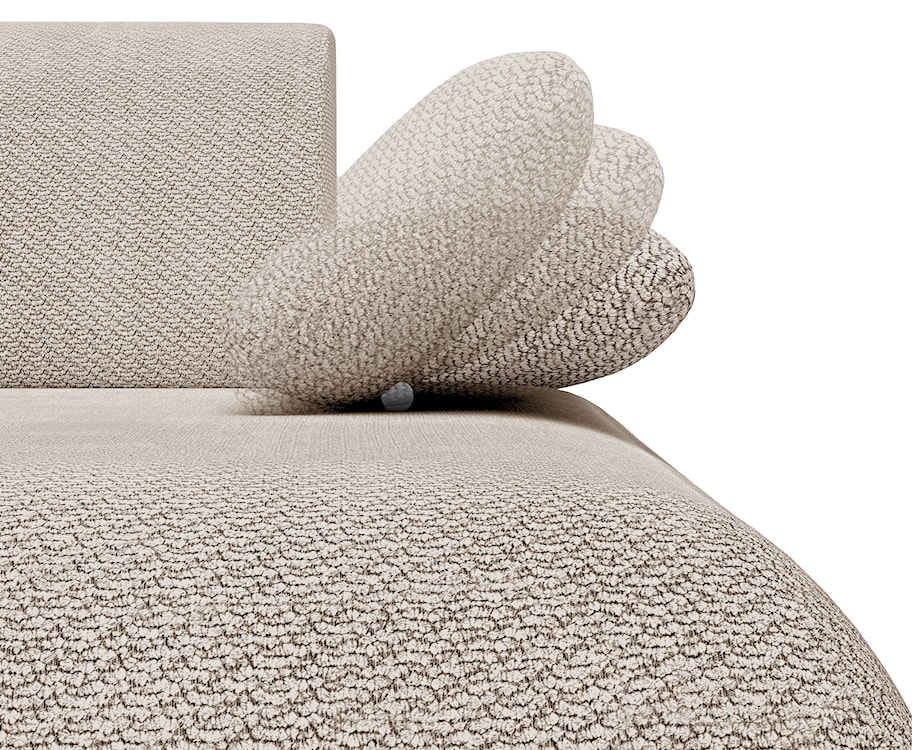 Narożnik z funkcją spania Armone L-kształtny prawostronny jasnobeżowy szenil  - zdjęcie 7