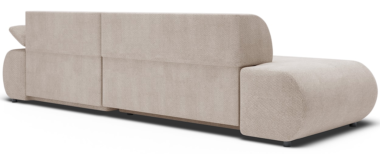 Narożnik z funkcją spania Armone L-kształtny prawostronny jasnobeżowy szenil  - zdjęcie 9