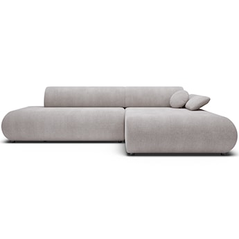 Narożnik z funkcją spania Armone L-kształtny prawostronny jasnoszary szenil