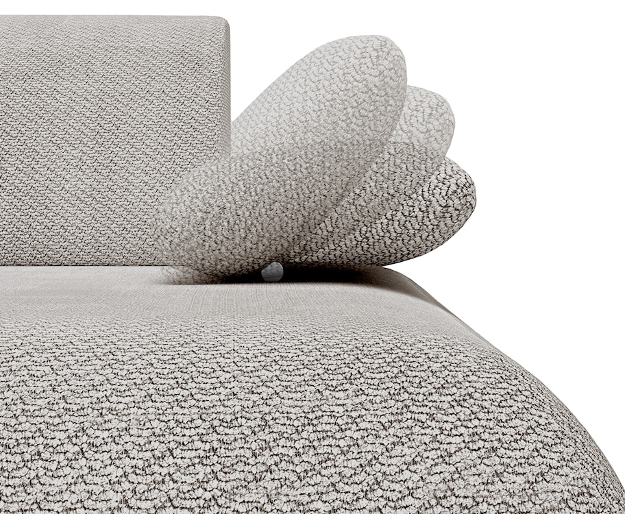 Narożnik z funkcją spania Armone L-kształtny prawostronny jasnoszary szenil  - zdjęcie 7