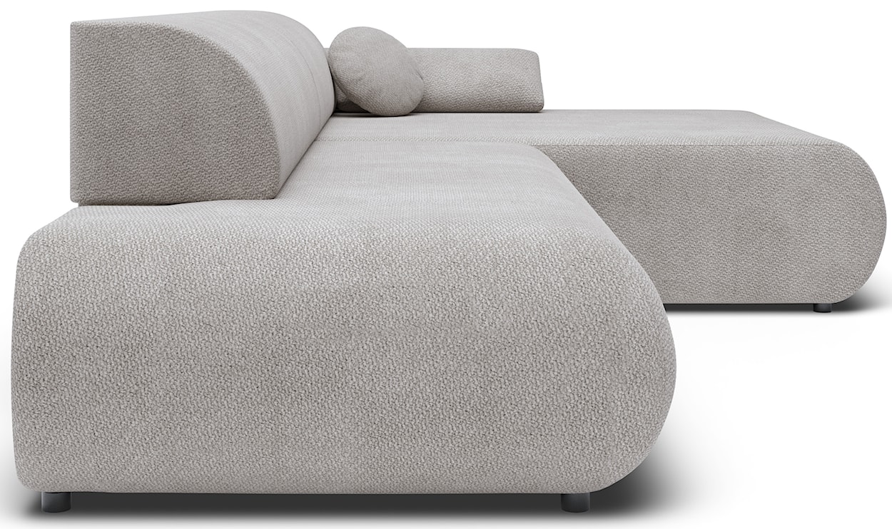 Narożnik z funkcją spania Armone L-kształtny prawostronny jasnoszary szenil  - zdjęcie 8