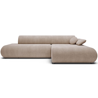 Narożnik z funkcją spania Armone L-kształtny prawostronny beżowy szenil