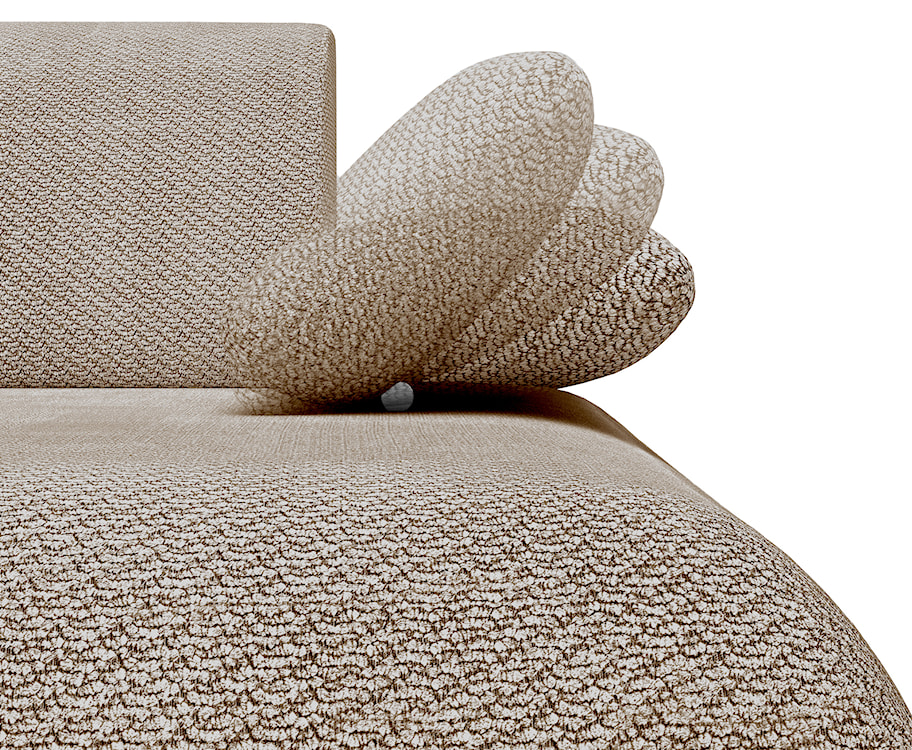 Narożnik z funkcją spania Armone L-kształtny prawostronny beżowy szenil  - zdjęcie 7