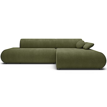 Narożnik z funkcją spania Armone L-kształtny prawostronny oliwkowy szenil