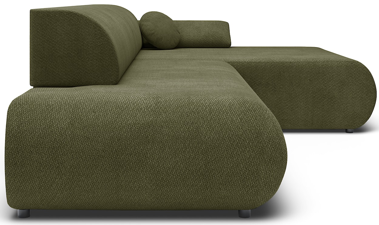 Narożnik z funkcją spania Armone L-kształtny prawostronny oliwkowy szenil  - zdjęcie 8
