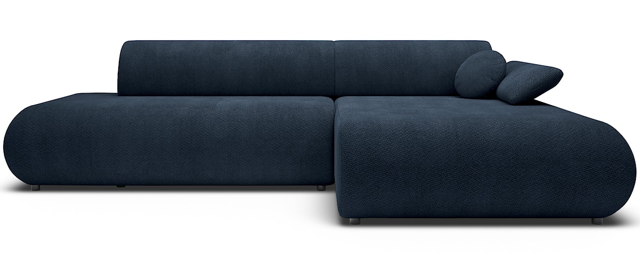 Narożnik z funkcją spania Armone L-kształtny prawostronny granatowy szenil 