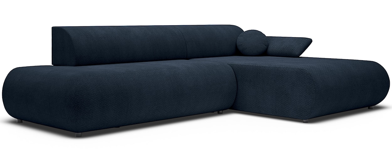 Narożnik z funkcją spania Armone L-kształtny prawostronny granatowy szenil  - zdjęcie 6
