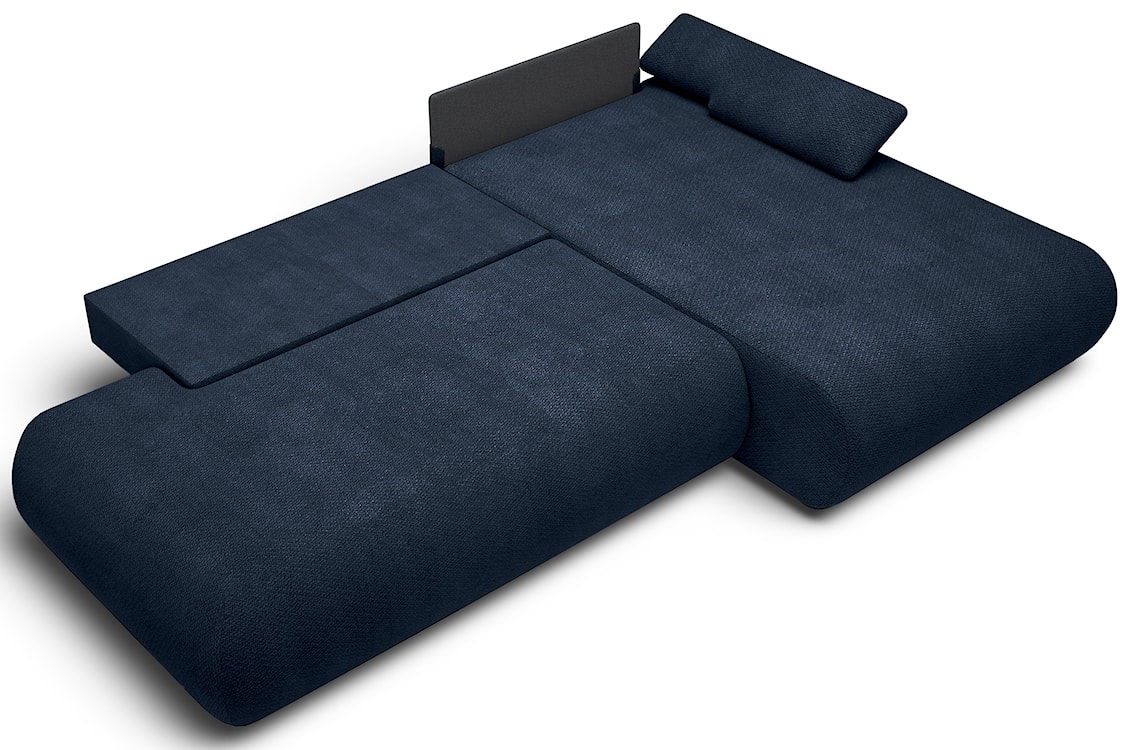 Narożnik z funkcją spania Armone L-kształtny prawostronny granatowy szenil  - zdjęcie 3