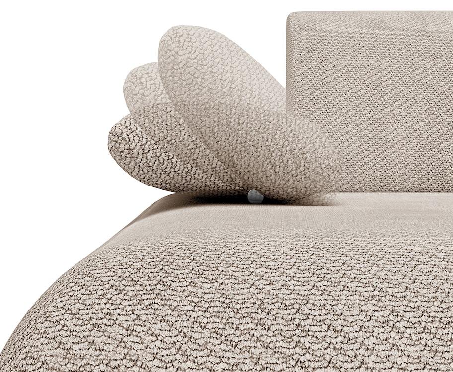 Narożnik z funkcją spania Armone L-kształtny lewostronny jasnobeżowy szenil  - zdjęcie 7