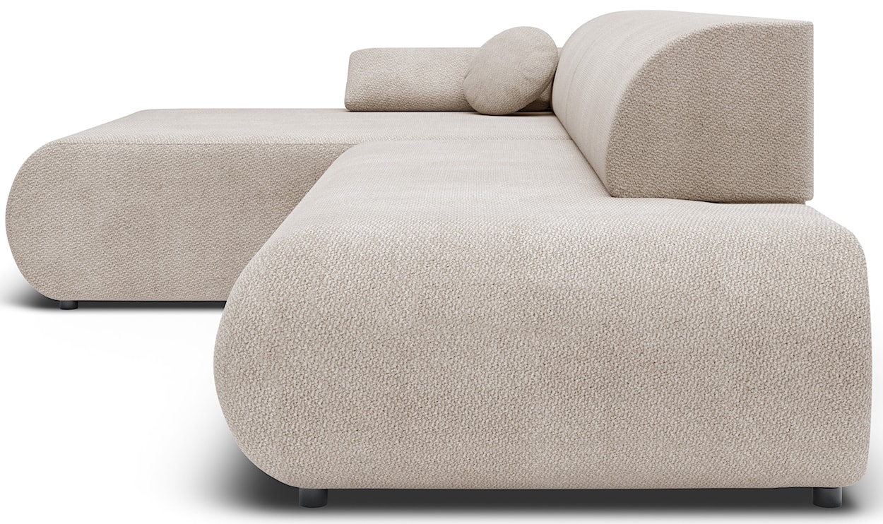 Narożnik z funkcją spania Armone L-kształtny lewostronny jasnobeżowy szenil  - zdjęcie 8
