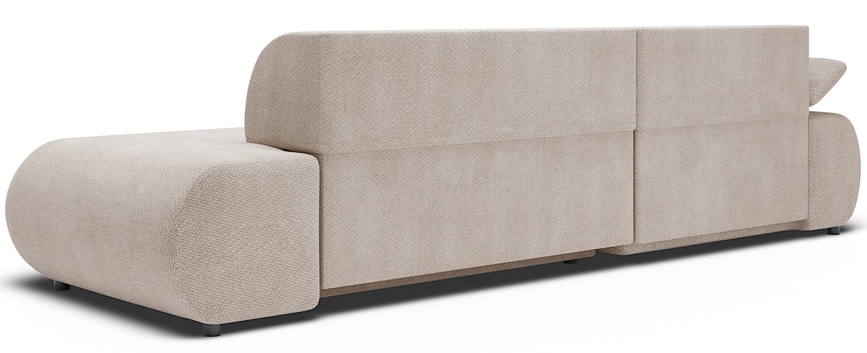 Narożnik z funkcją spania Armone L-kształtny lewostronny jasnobeżowy szenil  - zdjęcie 9