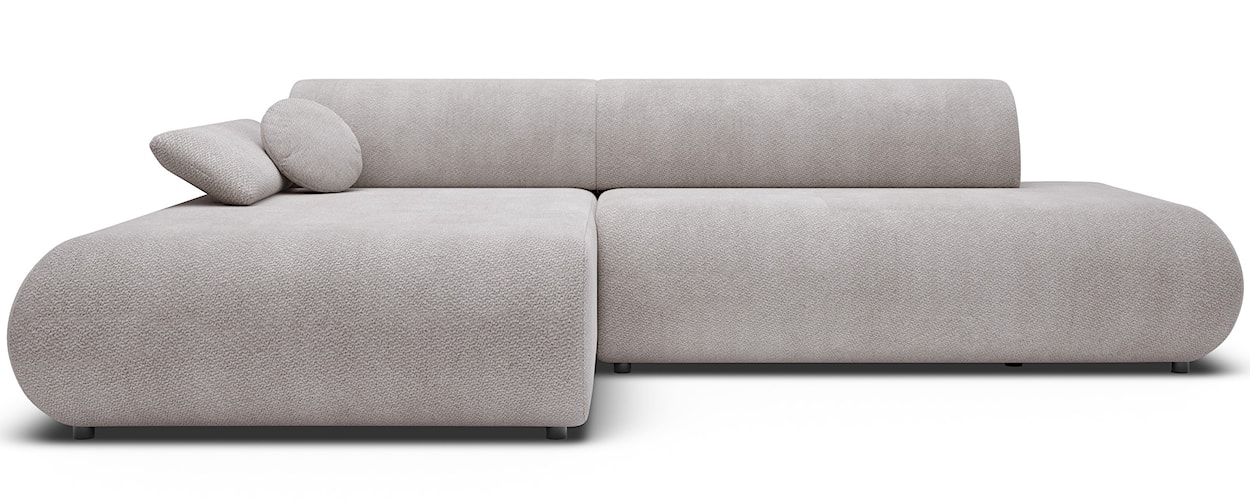 Narożnik z funkcją spania Armone L-kształtny lewostronny jasnoszary szenil 