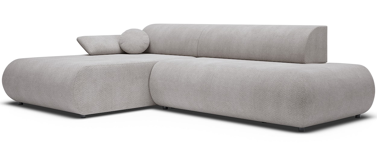 Narożnik z funkcją spania Armone L-kształtny lewostronny jasnoszary szenil  - zdjęcie 6