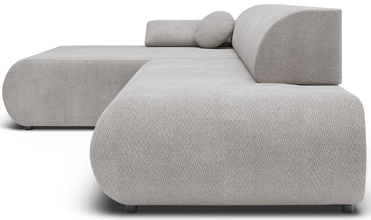 Narożnik z funkcją spania Armone L-kształtny lewostronny jasnoszary szenil  - zdjęcie 8