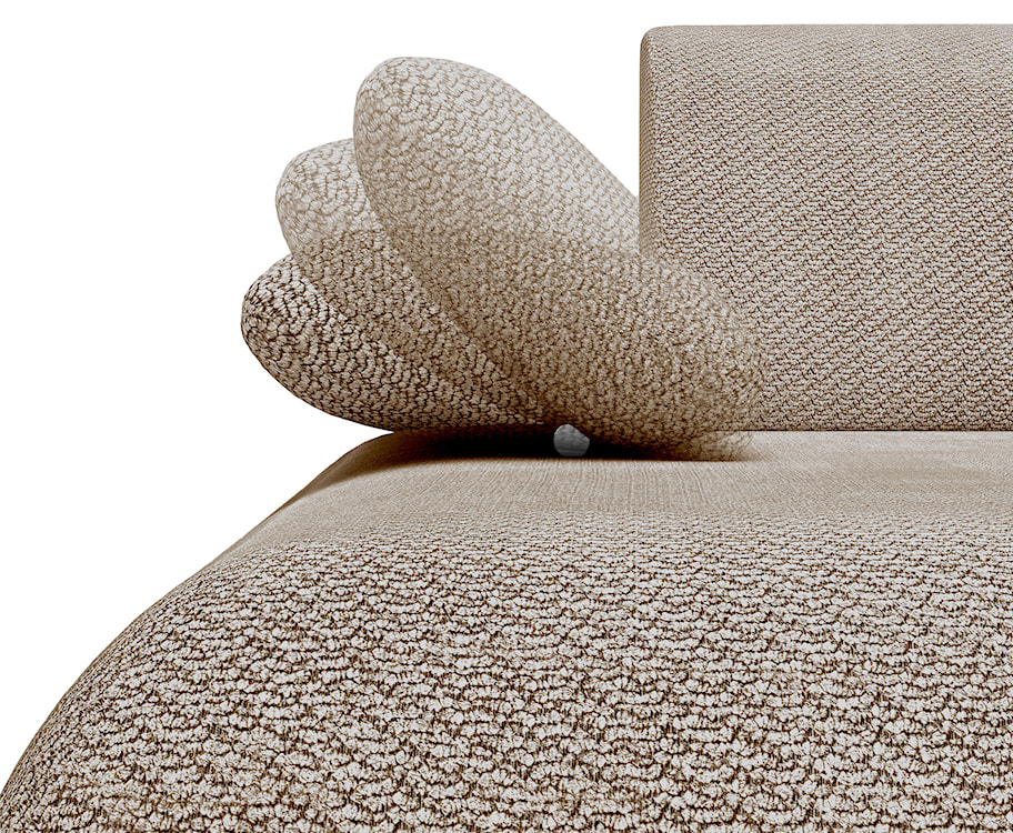 Narożnik z funkcją spania Armone L-kształtny lewostronny beżowy szenil  - zdjęcie 7