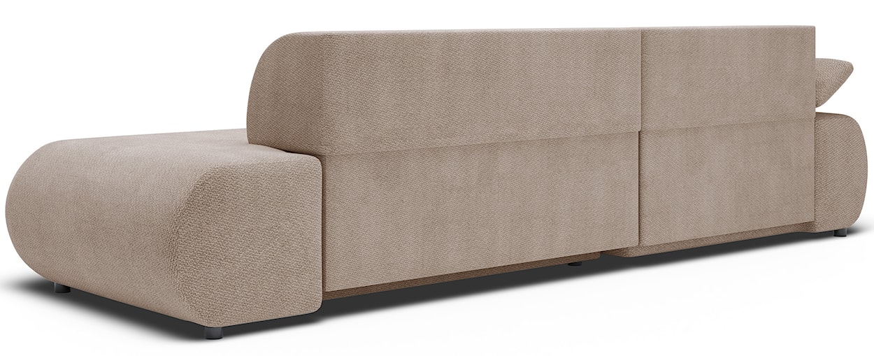 Narożnik z funkcją spania Armone L-kształtny lewostronny beżowy szenil  - zdjęcie 9