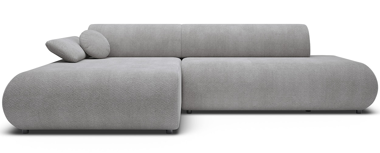Narożnik z funkcją spania Armone L-kształtny lewostronny szary szenil 