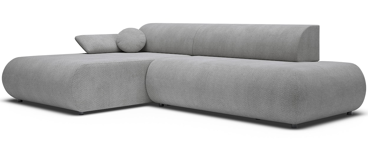 Narożnik z funkcją spania Armone L-kształtny lewostronny szary szenil  - zdjęcie 6