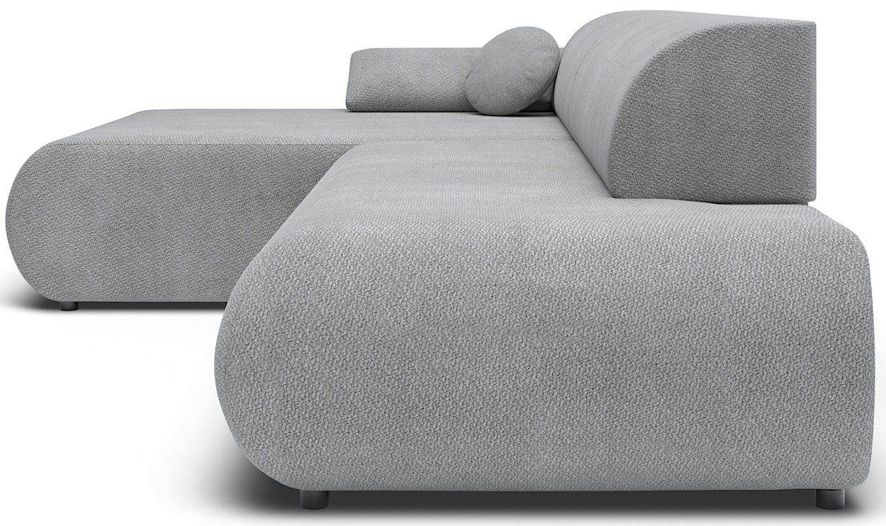 Narożnik z funkcją spania Armone L-kształtny lewostronny szary szenil  - zdjęcie 8