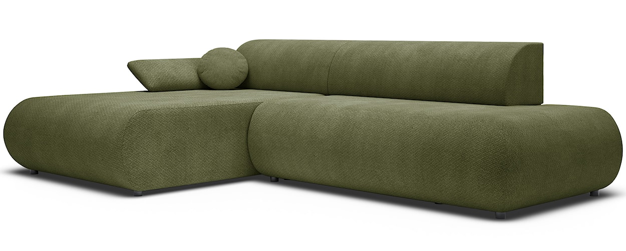 Narożnik z funkcją spania Armone L-kształtny lewostronny oliwkowy szenil  - zdjęcie 6