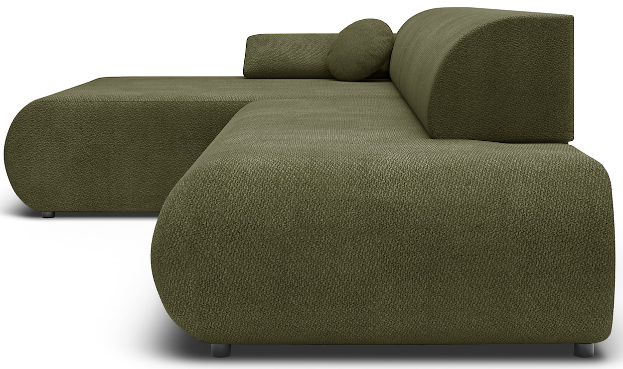 Narożnik z funkcją spania Armone L-kształtny lewostronny oliwkowy szenil  - zdjęcie 8