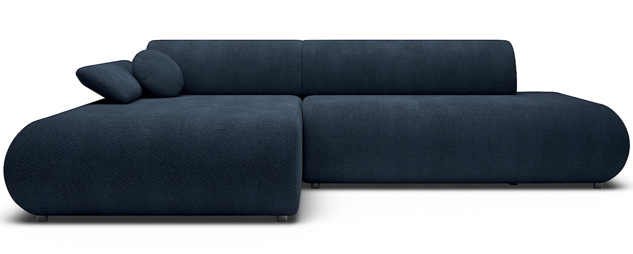 Narożnik z funkcją spania Armone L-kształtny lewostronny granatowy szenil 