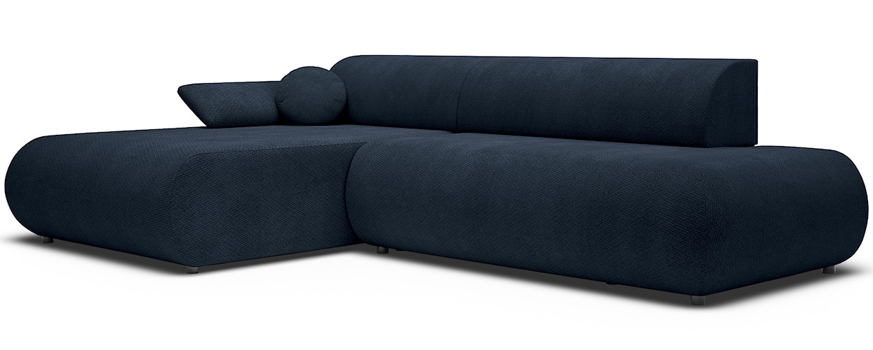 Narożnik z funkcją spania Armone L-kształtny lewostronny granatowy szenil  - zdjęcie 6