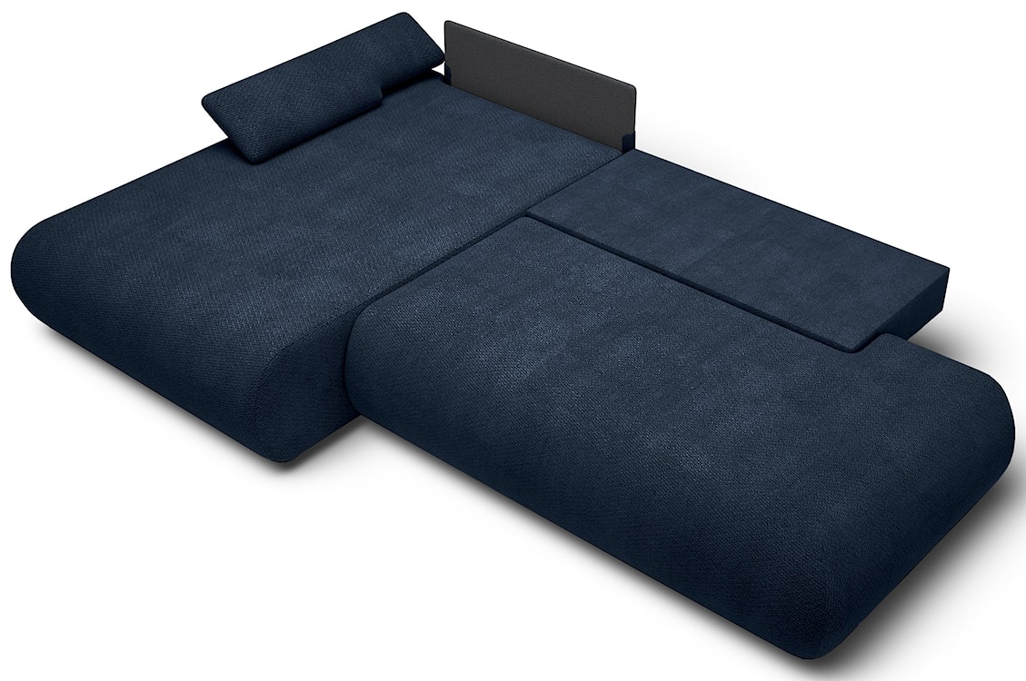 Narożnik z funkcją spania Armone L-kształtny lewostronny granatowy szenil  - zdjęcie 3