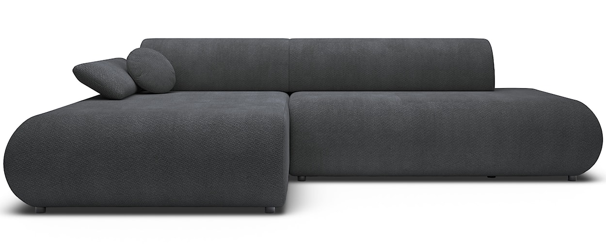 Narożnik z funkcją spania Armone L-kształtny lewostronny grafitowy szenil 