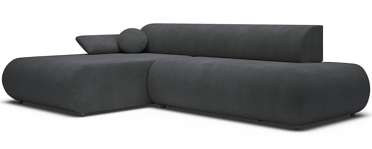 Narożnik z funkcją spania Armone L-kształtny lewostronny grafitowy szenil  - zdjęcie 6