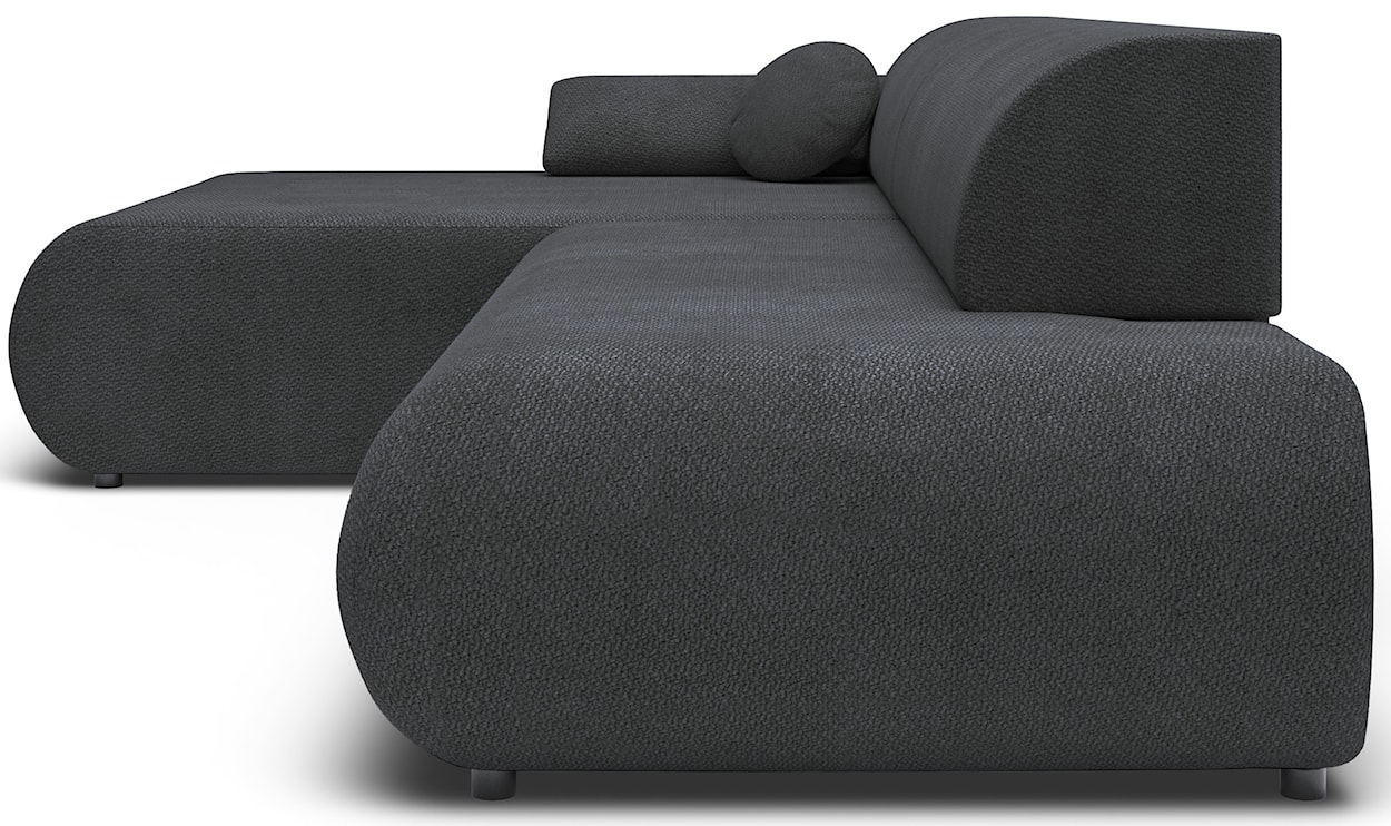 Narożnik z funkcją spania Armone L-kształtny lewostronny grafitowy szenil  - zdjęcie 8