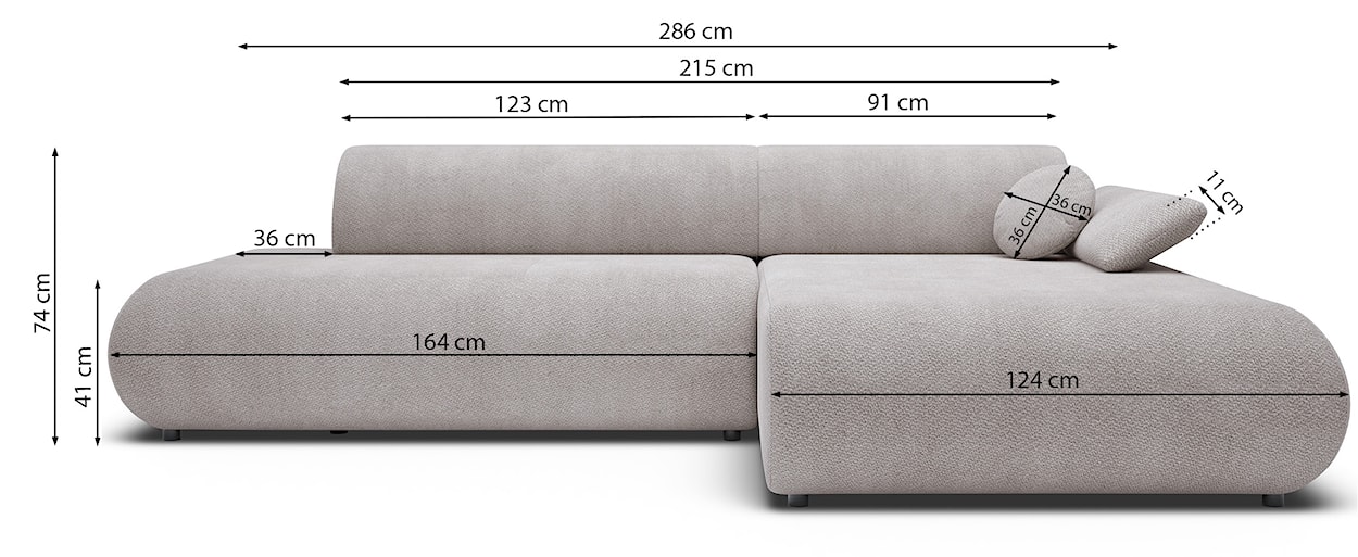 Narożnik z funkcją spania Armone L-kształtny lewostronny granatowy szenil  - zdjęcie 10