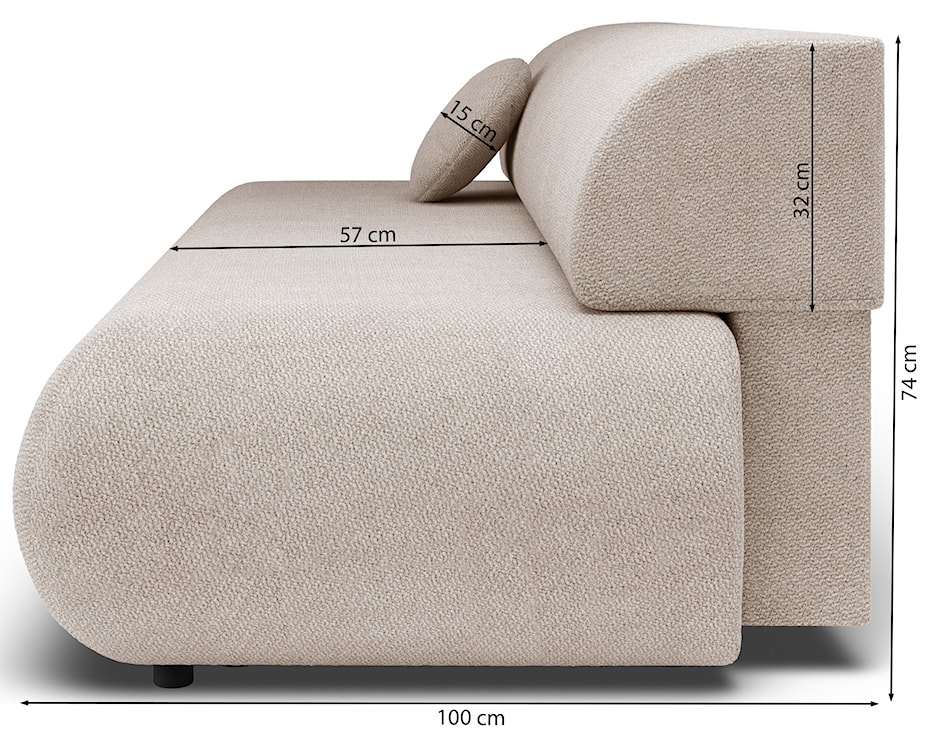 Kanapa rozkładana trzyosobowa Armone oliwkowa szenil  - zdjęcie 10