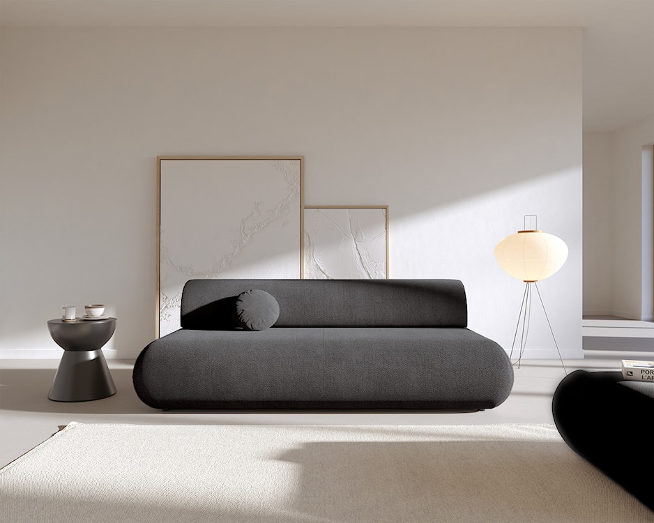 Kanapa rozkładana trzyosobowa Armone grafitowa szenil  - zdjęcie 2