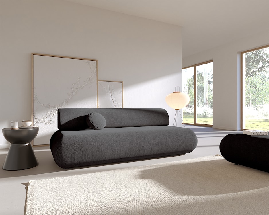 Kanapa rozkładana trzyosobowa Armone grafitowa szenil  - zdjęcie 5