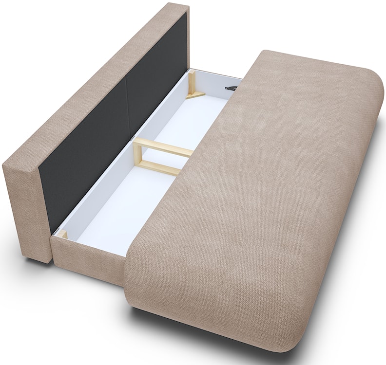 Kanapa rozkładana trzyosobowa Armone beżowa szenil  - zdjęcie 4