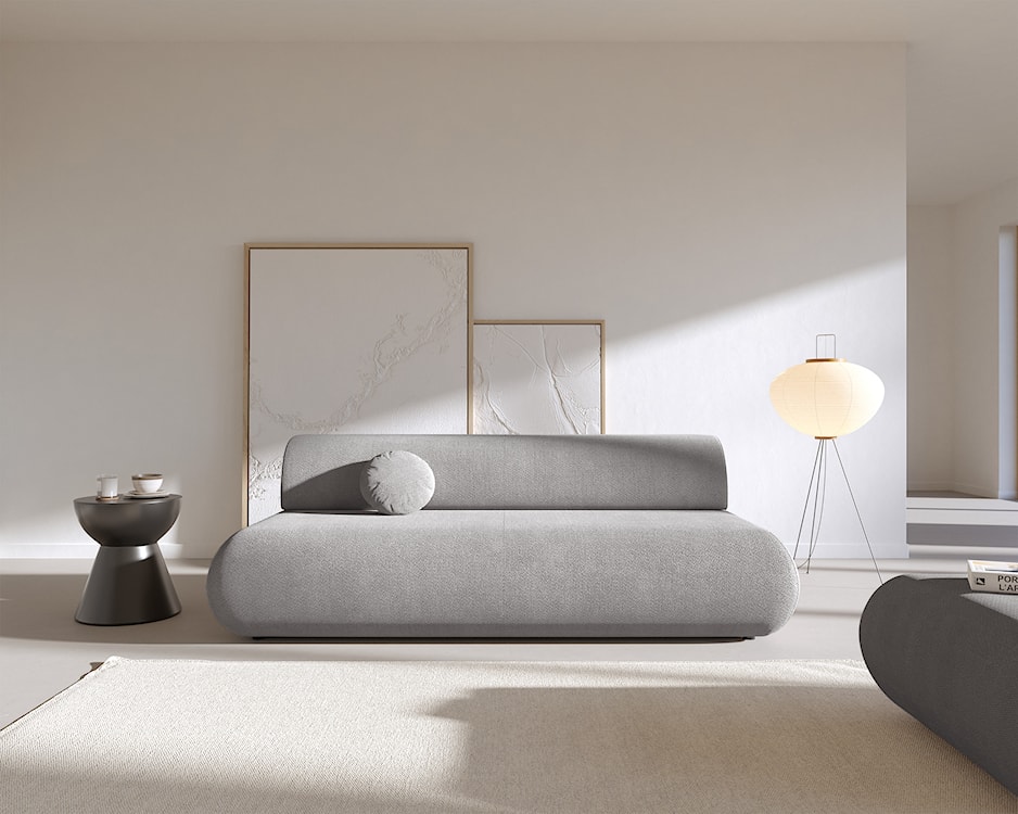 Kanapa rozkładana trzyosobowa Armone szara szenil  - zdjęcie 2