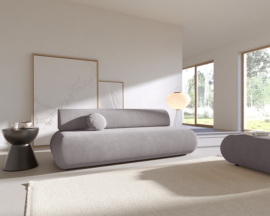 Kanapa rozkładana trzyosobowa Armone szara szenil  - zdjęcie 5