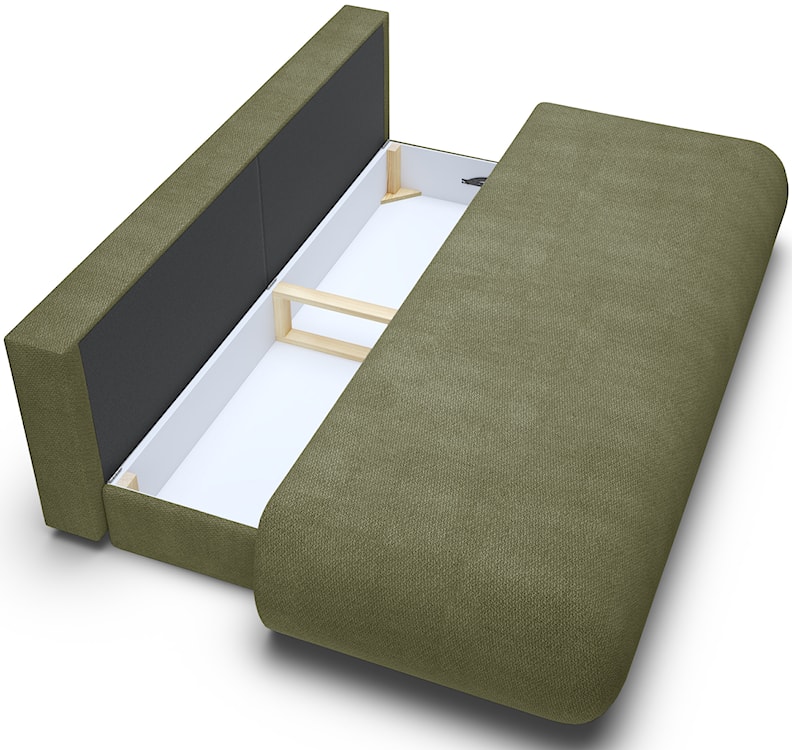 Kanapa rozkładana trzyosobowa Armone oliwkowa szenil  - zdjęcie 4