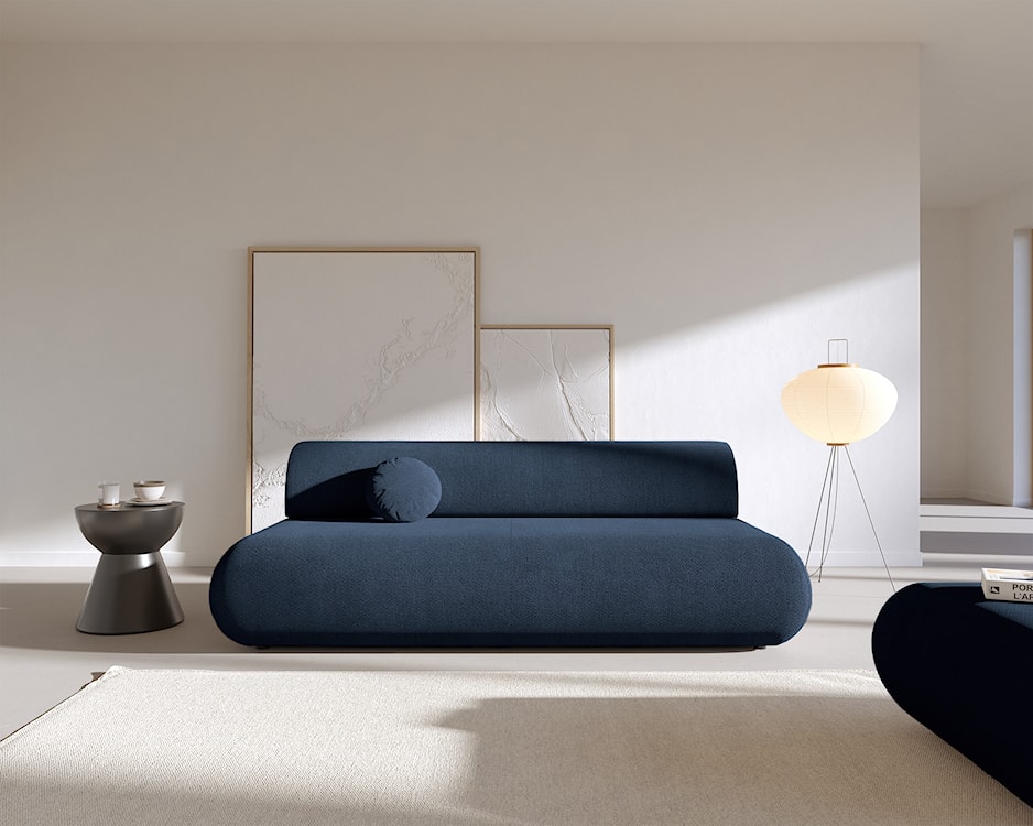 Kanapa rozkładana trzyosobowa Armone granatowa szenil  - zdjęcie 2