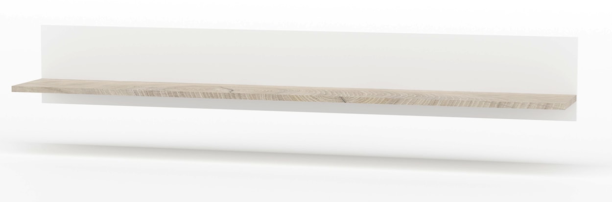 Półka wisząca Hormigos 110 cm Dąb Endgrain/ Biały Połysk 