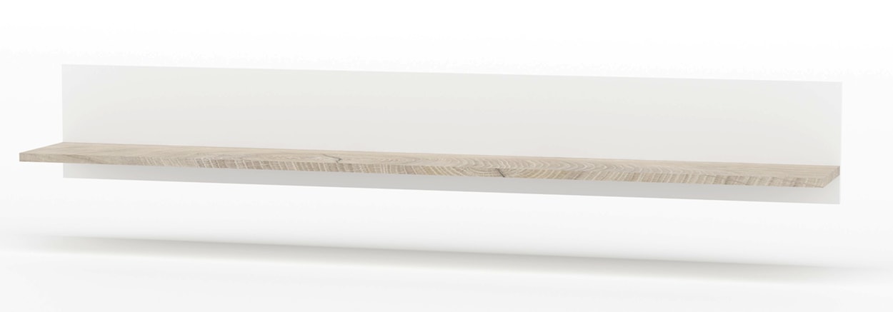 Półka wisząca Hormigos 150 cm Dąb Endgrain/ Biały Połysk