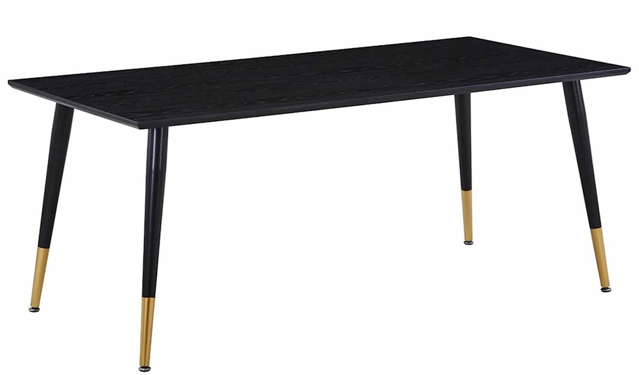 Stół jadalniany Artized czarny na stalowych nogach ze złotymi elementami
