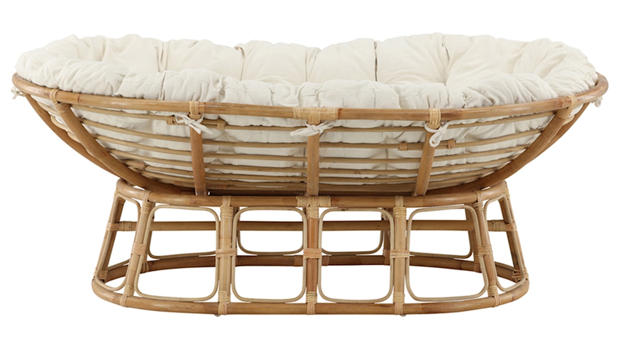 Sofa ogrodowa Alvity rattan naturalny brąz/kremowe poduszki  - zdjęcie 7