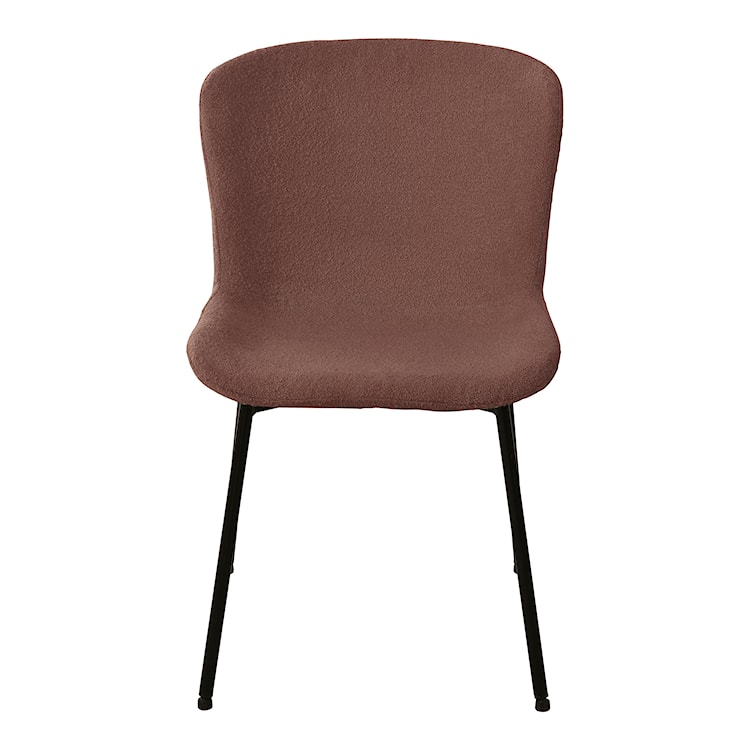 Krzesło do jadalni Auralica brązowe na prostych czarnych nóżkach boucle  - zdjęcie 2