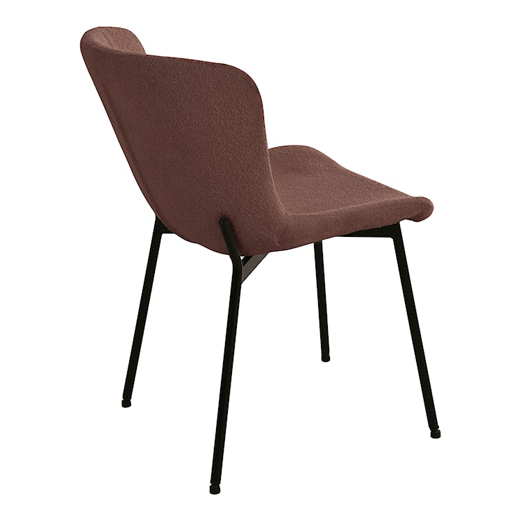 Krzesło do jadalni Auralica brązowe na prostych czarnych nóżkach boucle  - zdjęcie 4