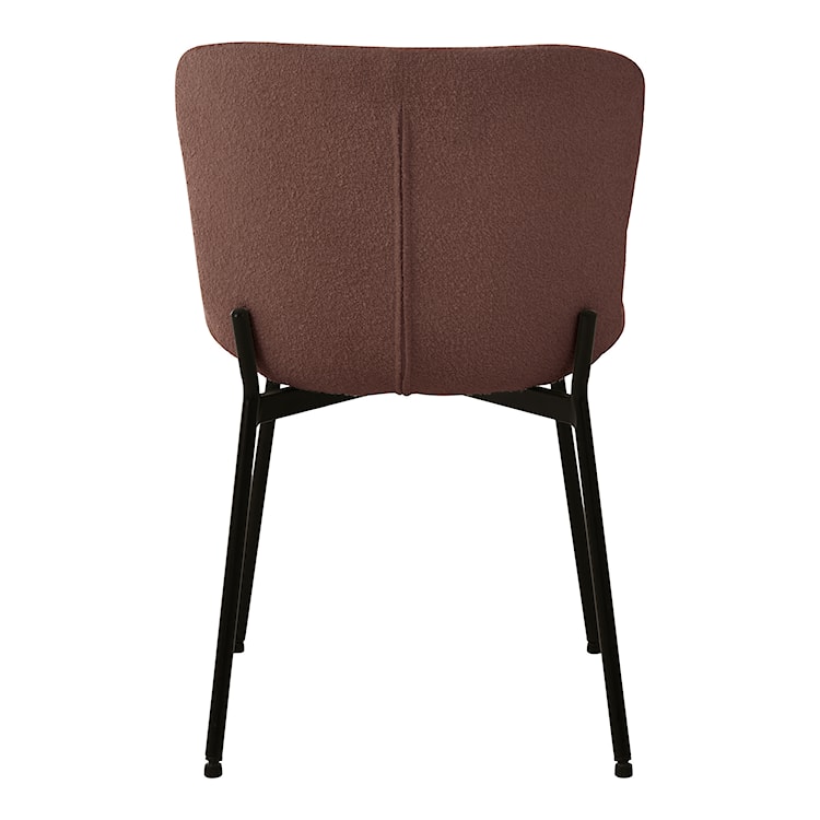 Krzesło do jadalni Auralica brązowe na prostych czarnych nóżkach boucle  - zdjęcie 5