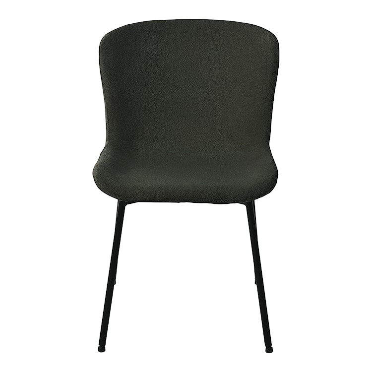 Krzesło do jadalni Auralica ciemnozielone na prostych czarnych nóżkach boucle  - zdjęcie 2