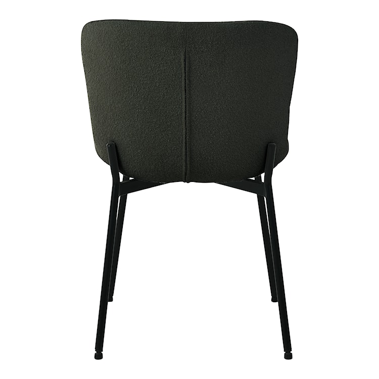 Krzesło do jadalni Auralica ciemnozielone na prostych czarnych nóżkach boucle  - zdjęcie 5